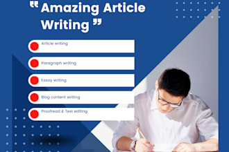 write amazing articles, essays, summaries and will proofread as well