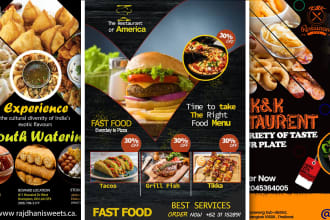 design creative restaurant menus, digital menus, and food flyer