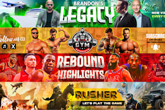 design a professional youtube banner and logo or channel art
