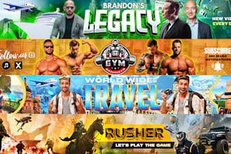 design a professional youtube banner and logo or channel art