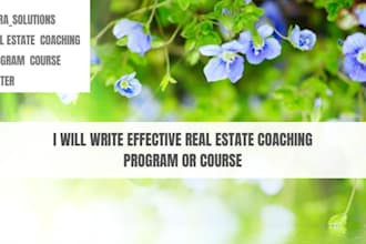 write effective real estate coaching program or course