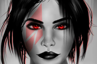 draw you in my black and white semi realistic illustration style