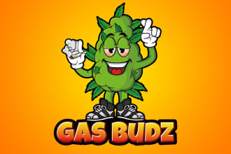 design custom cannabis highly attractive cartoon mascot logo