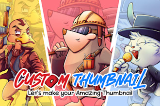 draw cool cartoon youtube thumbnail with any art style