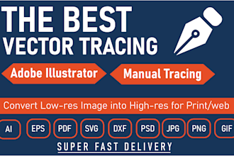 convert jpg, png, logo or image to vector within 4 hours
