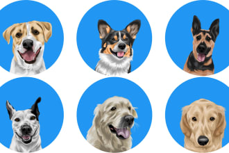 draw your pet or animal into a custom cartoon vector illustration