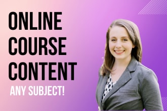 write online course content or curriculum on any subject