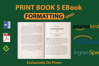 do book formatting for kindle ebook and kdp paperback and book publishing