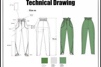 design tech packs and technical drawing