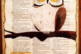 create a custom painting on a dictionary page