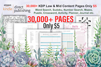 provide 30,000 maze, sudoku, puzzles, activity, planer book pages