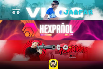 design amazing nft banner, youtube gaming banner twitch