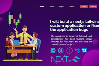 build a nextjs tailwind custom application or fixed the application bugs