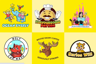 design creative mascot, cute character, cartoon logo design