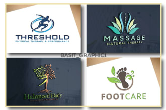 design massage therapy sports yoga spa minimalist logo