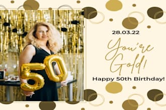 design themed birthday card or any invitation card