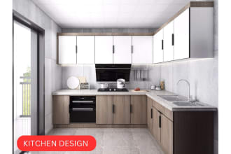 design and render your kitchen in 3d realistic in 4k