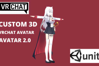 create vrchat, vrc avatar, vrchat avatar, custom avatar for vtuber and game