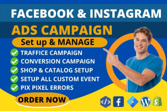 setup facebook and instagram ads campaign manager to generate sales or leads