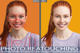 do remove wrinkle, skin, airbrush, portrait, touch up and headshot retouching