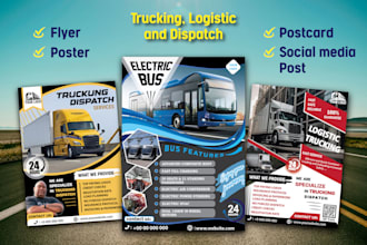 design trucking dispatching logistic freight broker flyer