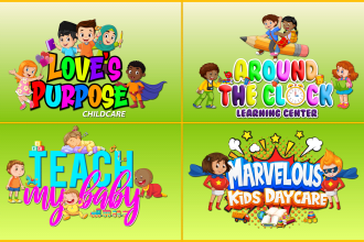 do kids, daycare, childcare, school and baby shop logo