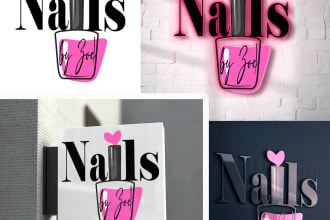 create a logo nail calon, nail studio, manicure