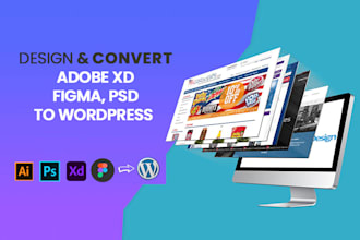 convert adobe xd, figma, PSD to wordpress