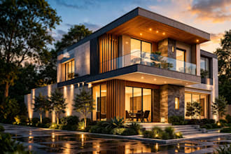 create sketchup and revit 3d model with realistic rendering