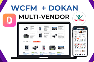 build wcfm pro, dokan pro multivendor ecommerce marketplace online store website