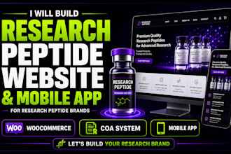 build fda compliant peptide website and research peptide ecommerce store and app