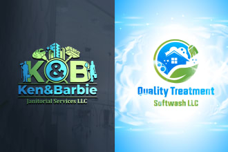 design a logo for cleaning service, maids, pressure wash, and laundry business