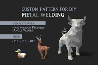 design custom sculpture dxf pattern for DIY metal welding