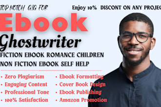 ghostwrite non fiction ebook, ebook writer, romance, children, self help ebook