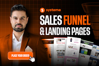design systeme io sales funnel, systeme io landing page, systeme io website