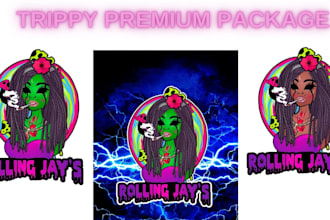 do melted dripping ,psychedelic, trippy style logo