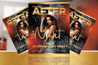 design club, event, birthday, party, flyer, poster 6hrs