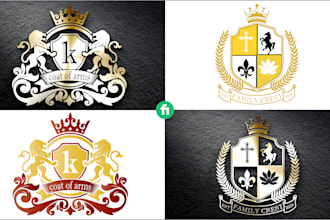 design heraldic, vintage, family crest, coat of arms logo