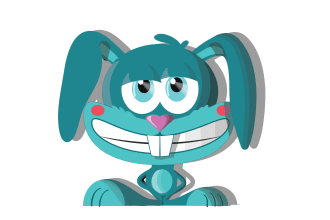 transform you into a blue bunny on paper
