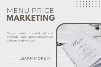 design your menu price