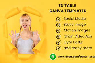 provide editable canva templates and instagram posts