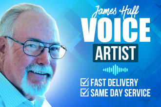 create an american male voice over with same day delivery