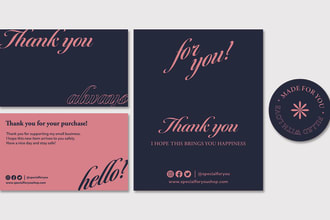 create elegant and aesthetic thank you cards and packaging stickers
