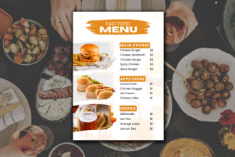 design a slick menu, newsletter, infographic design, flyer