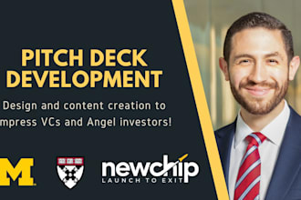 develop and design an investor pitch deck PPT presentation