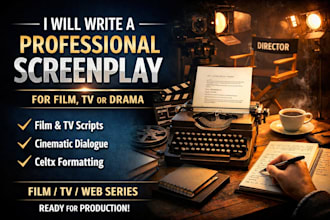 write a professional screenplay for film, TV, or drama