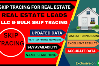 do skip tracing for real estate leads list,llc skip tracing
