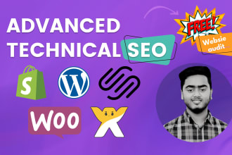 technical SEO for shopify wix squarespace, wordpress ,woocommerce,website
