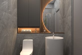 do bathroom design and 3d rendering