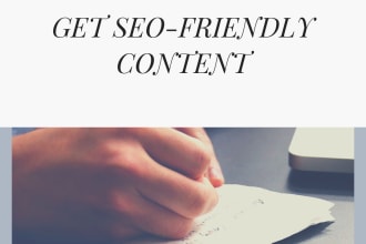 write SEO friendly articles, blog posts and web content